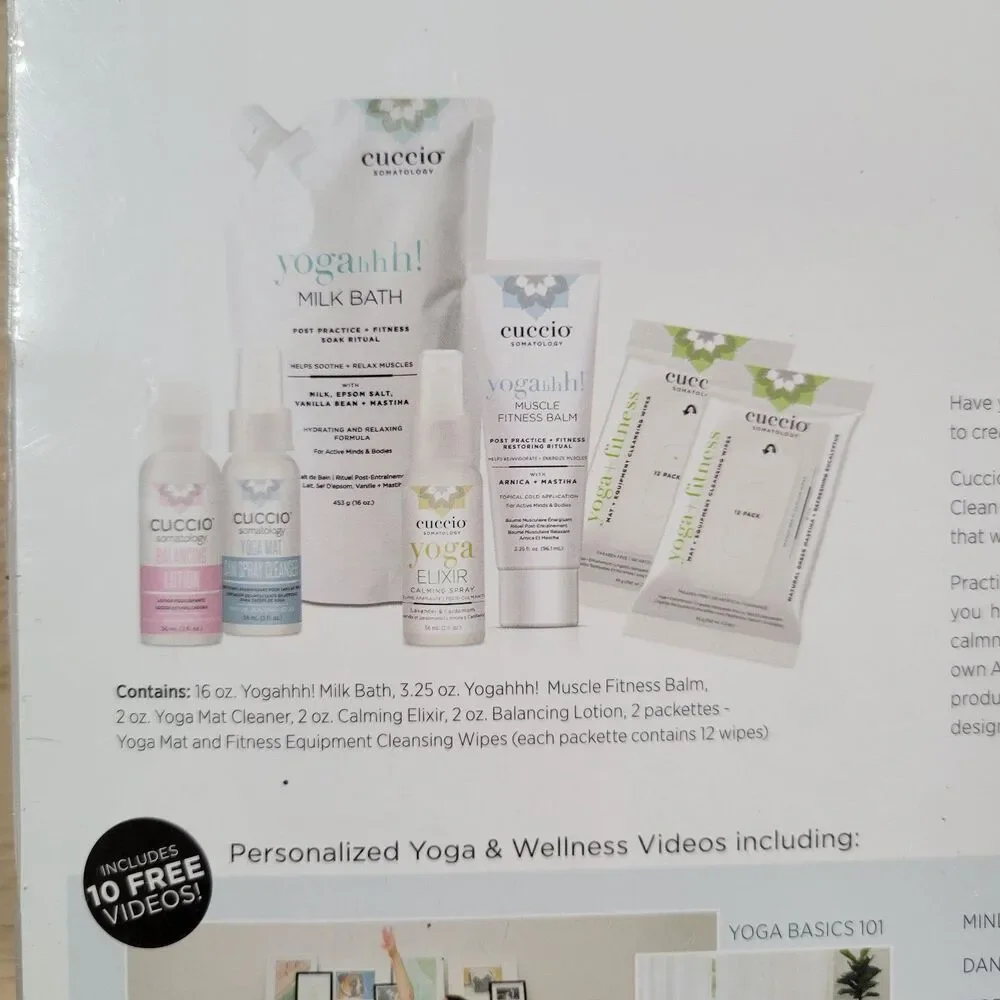 Cuccio Somatology At Home YOGAHHH Retreat Kit Milk Bath Balm Mist Yoga Video NEW